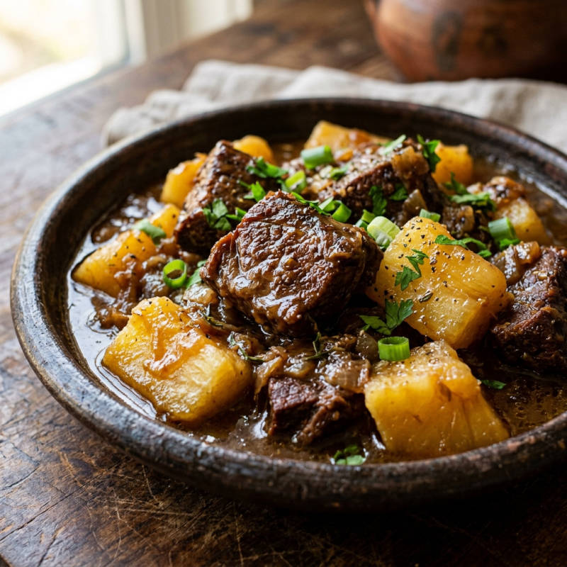 Carne de panela com mandioca