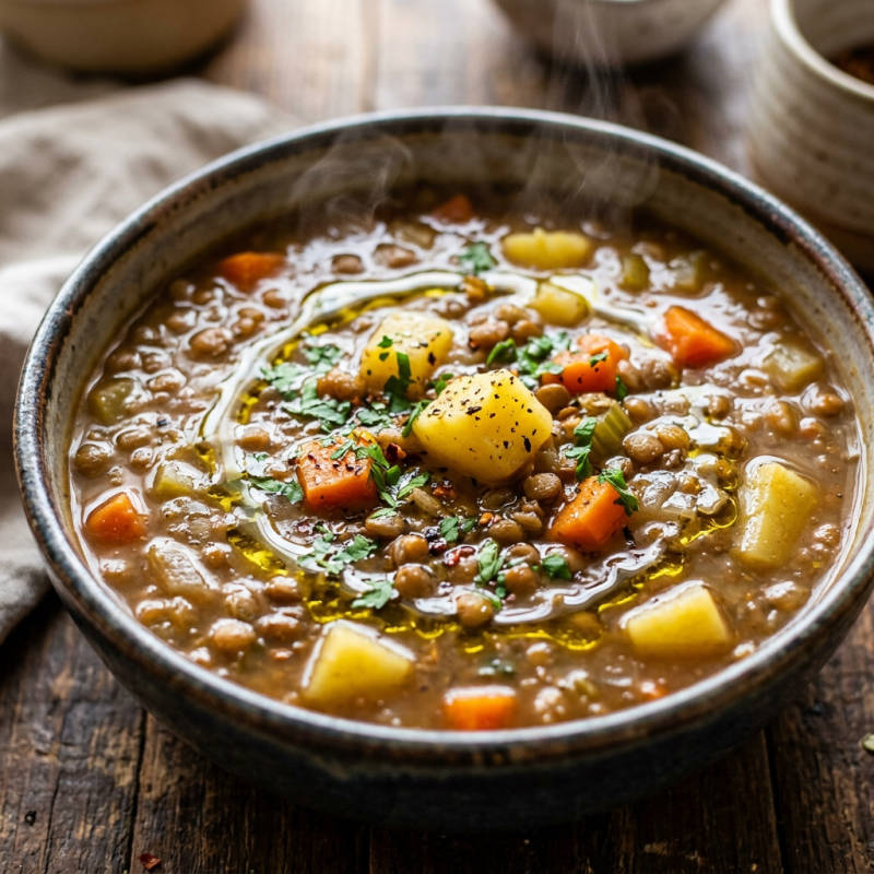 Sopa de lentilha com legumes