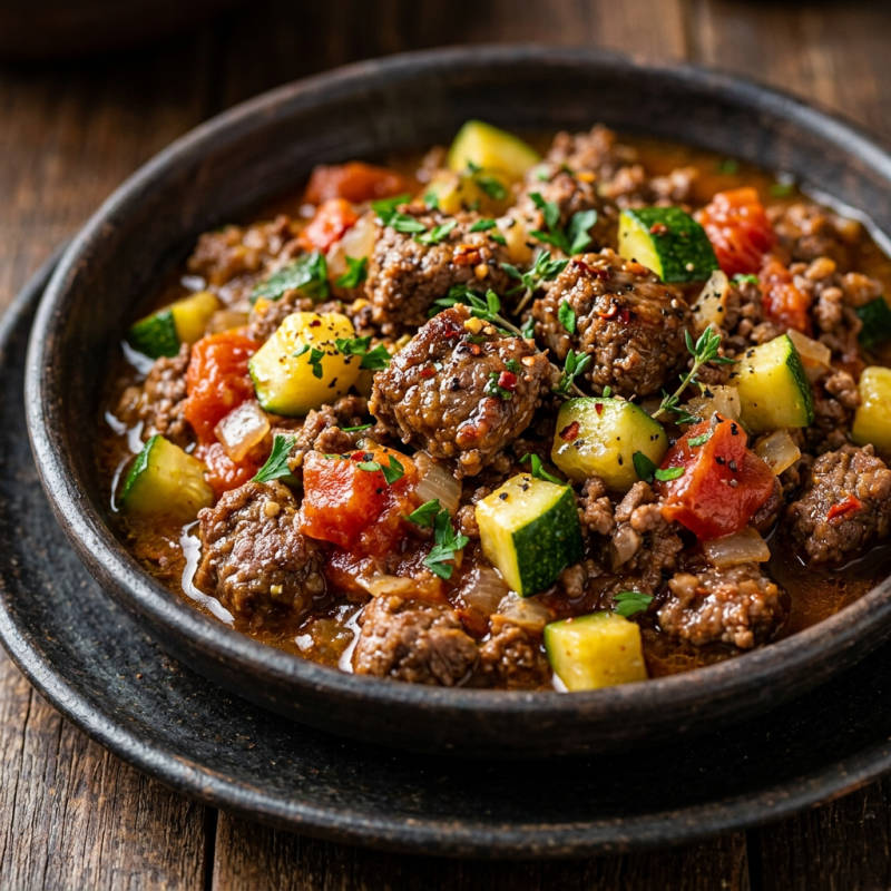 Carne moída com abobrinha