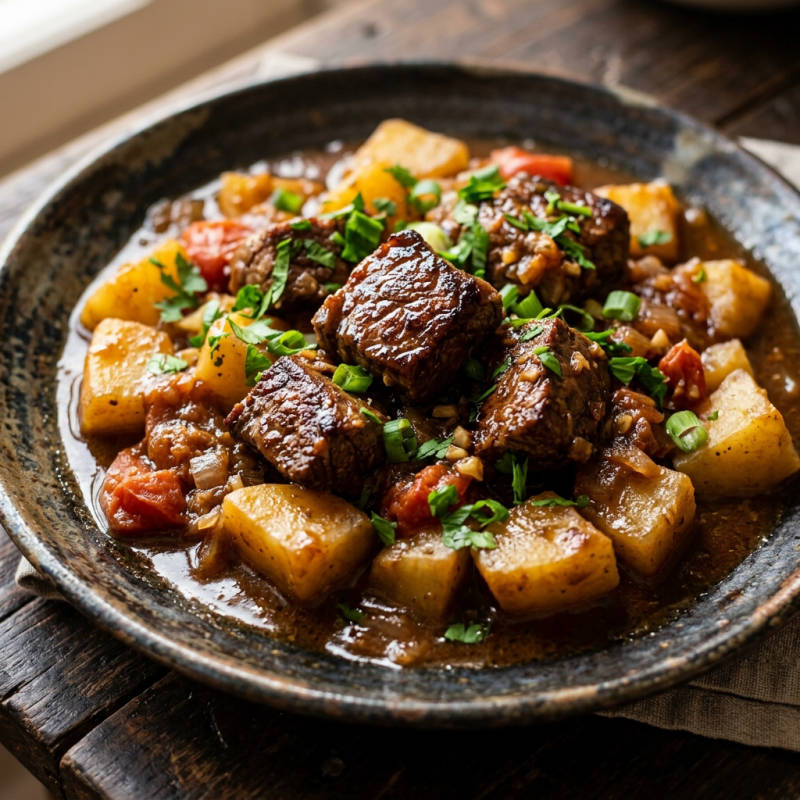Picadinho de carne com batata