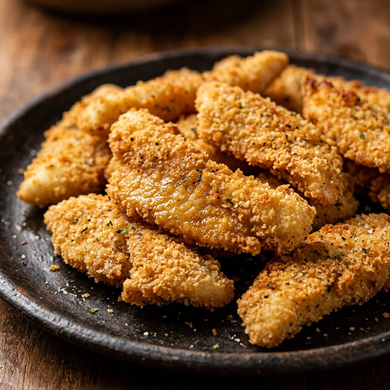 Isca de peixe empanada no forno