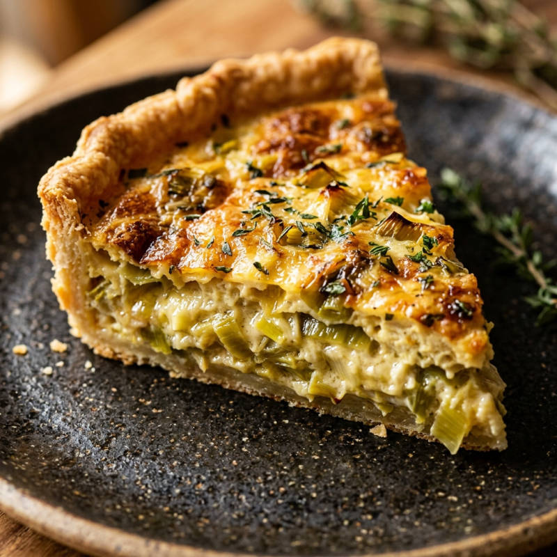 Quiche de alho-poró