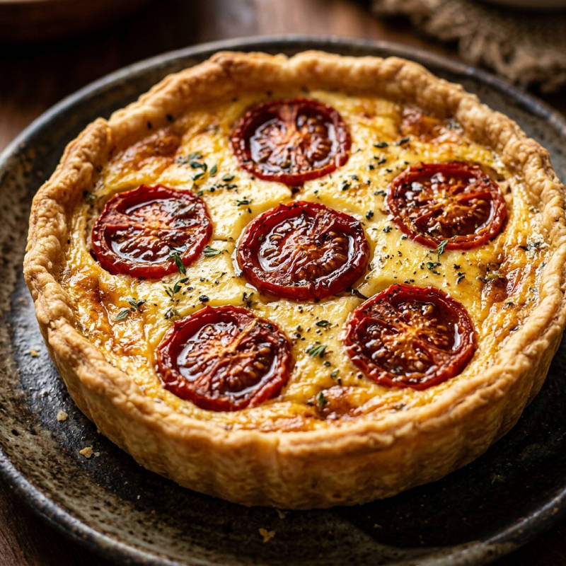 Quiche de tomate e queijo
