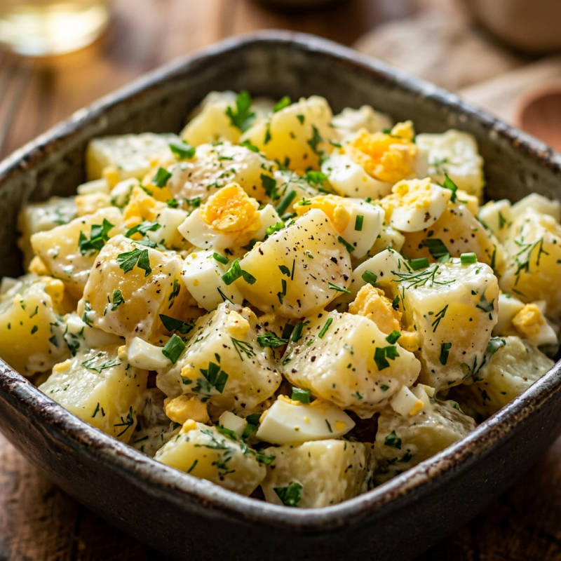 Salada de batata com ovos