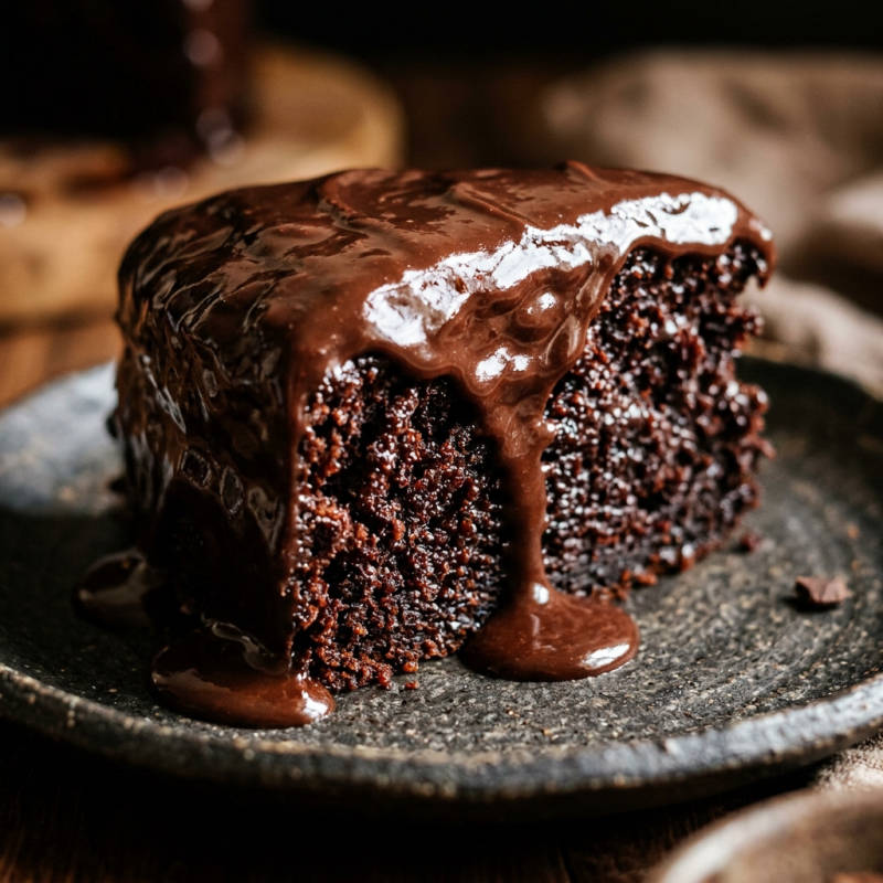Bolo de chocolate com cobertura