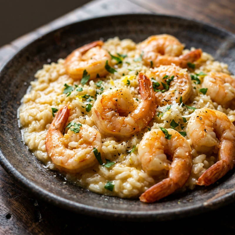 Risoto de camarão
