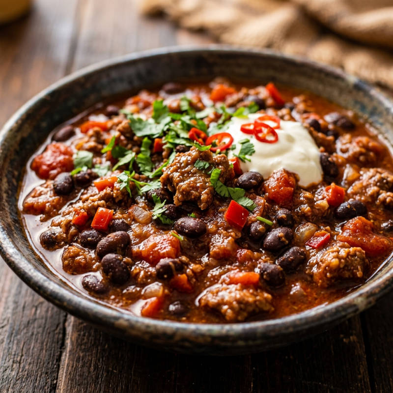 Chili de carne com feijão
