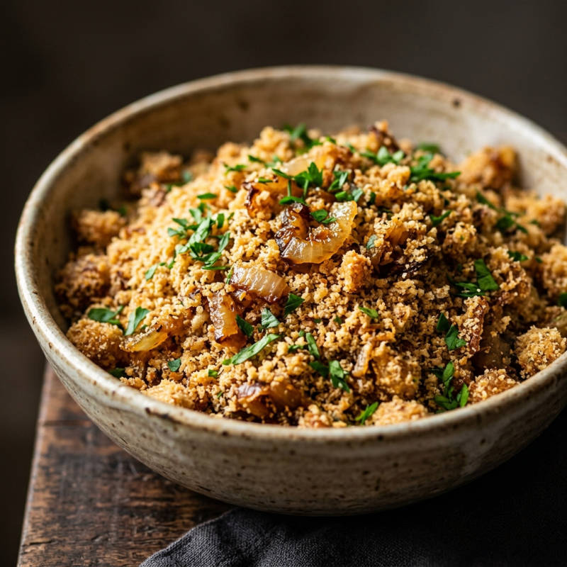 Farofa de cebola e salsinha