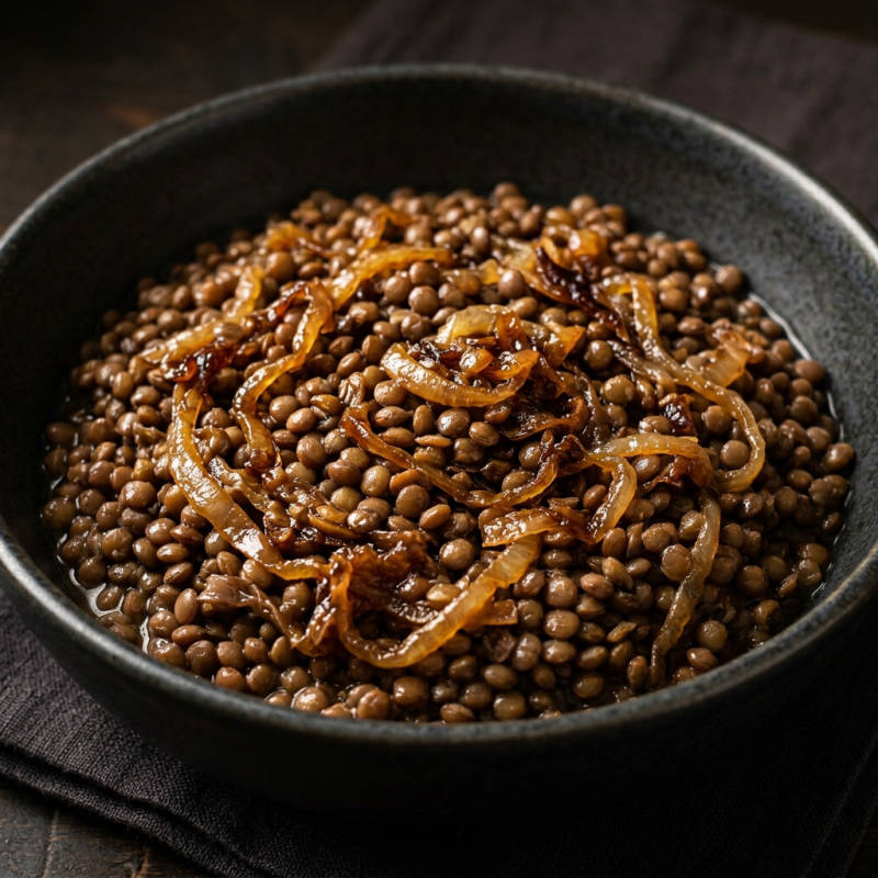 Lentilha refogada com cebola