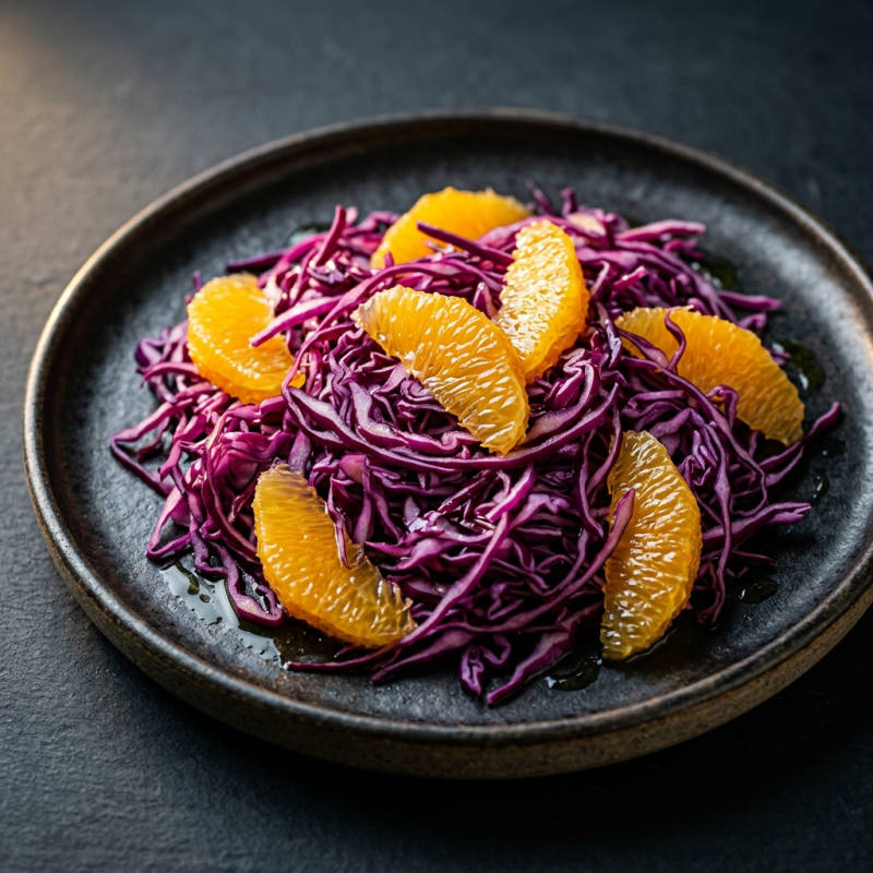 Salada de repolho roxo com laranja