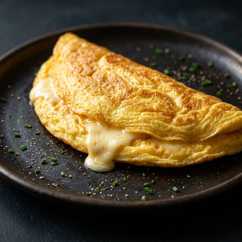 Omelete simples de queijo