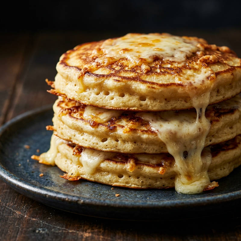 Panqueca americana salgada com queijo