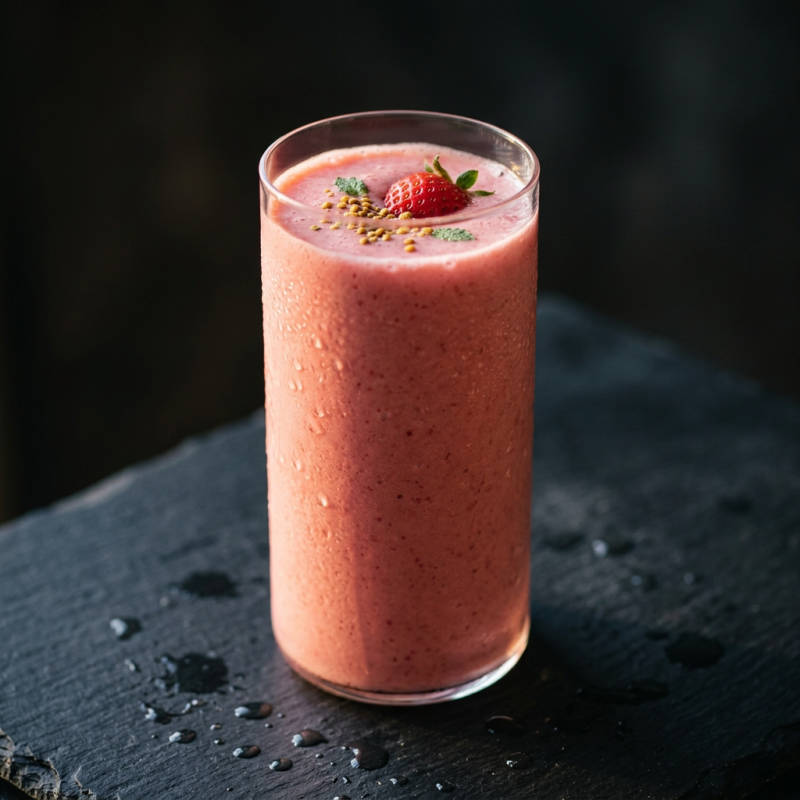 Vitamina de morango com leite