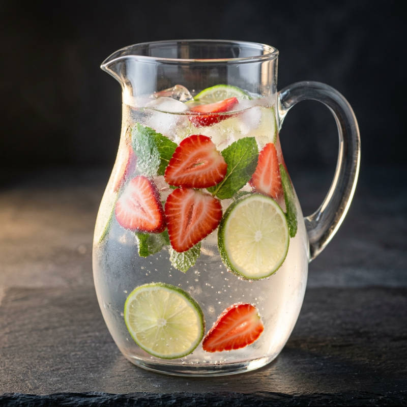 Água saborizada de frutas vermelhas