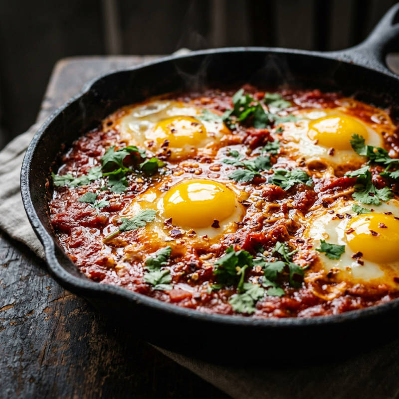 Ovos ao molho de tomate picante