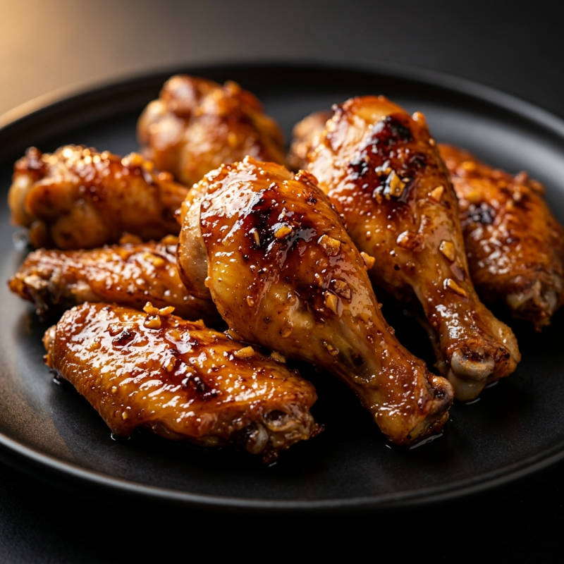 Asinha de frango assada com mel e mostarda