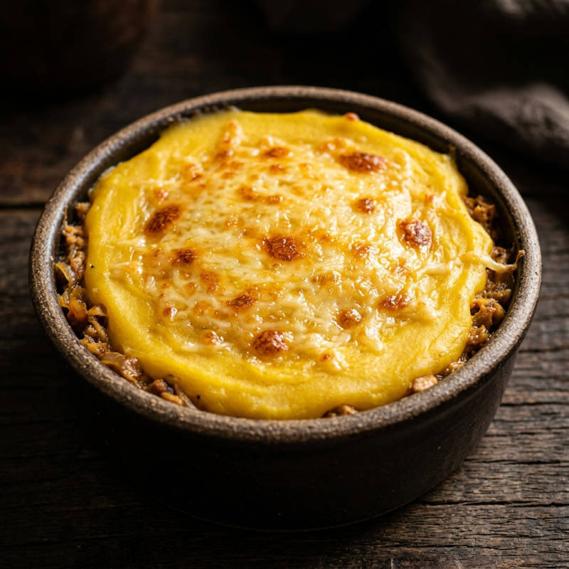 Escondidinho de soja com mandioquinha