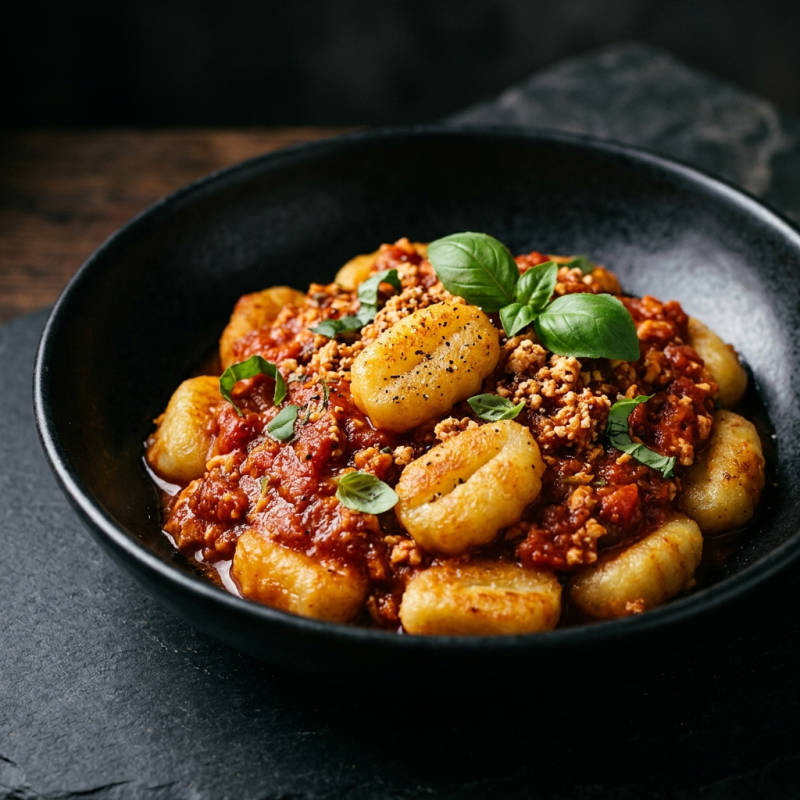 Nhoque ao molho de tofu e tomate