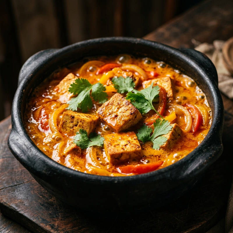 Moqueca de tofu com leite de coco