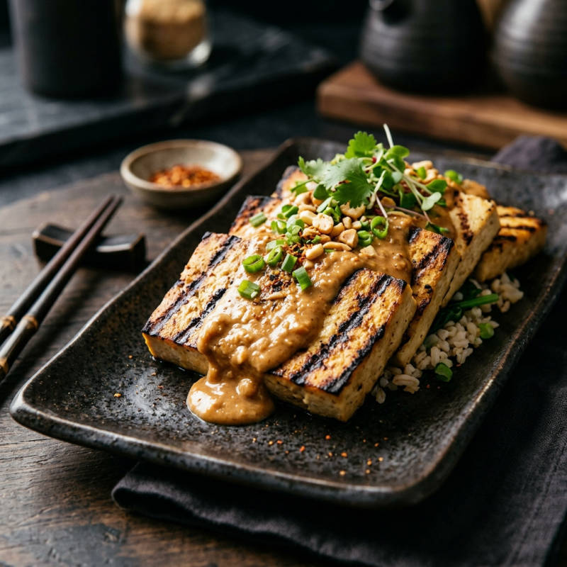 Tofu ao molho de amendoim