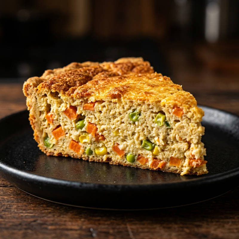 Torta de liquidificador de tofu e legumes