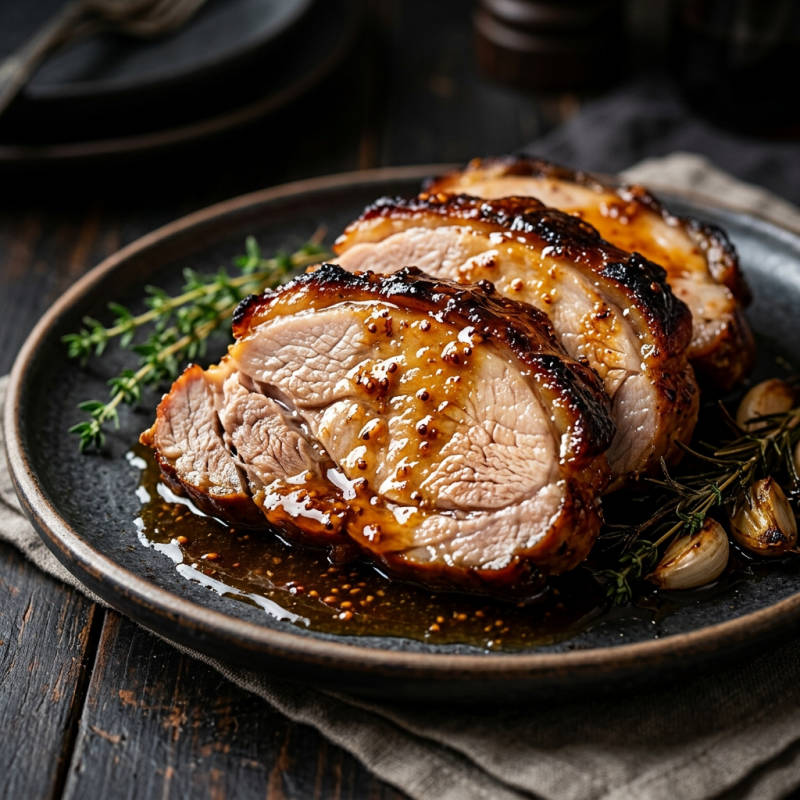 Pernil ao molho de mostarda e mel