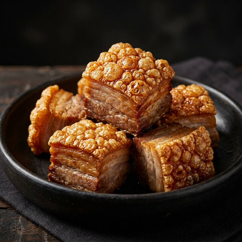 Torresmo crocante de forno