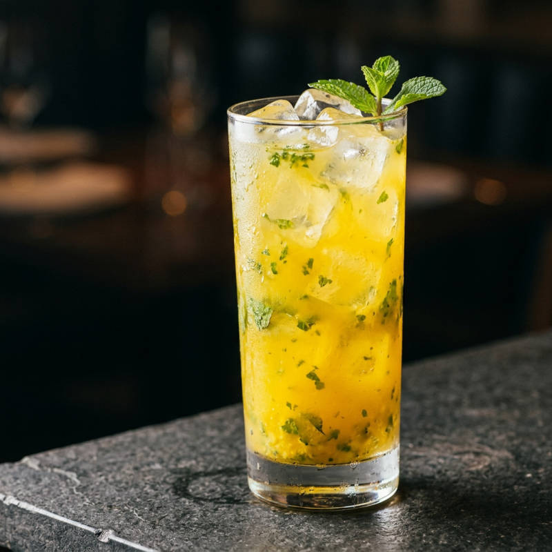 Suco de maracujá com hortelã