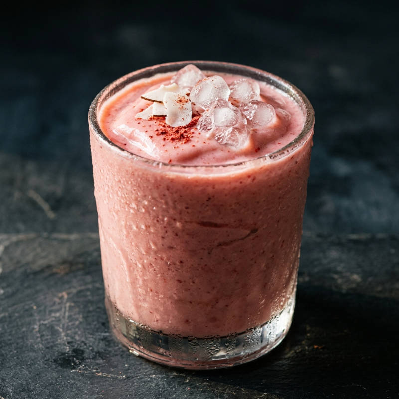 Vitamina de morango com iogurte