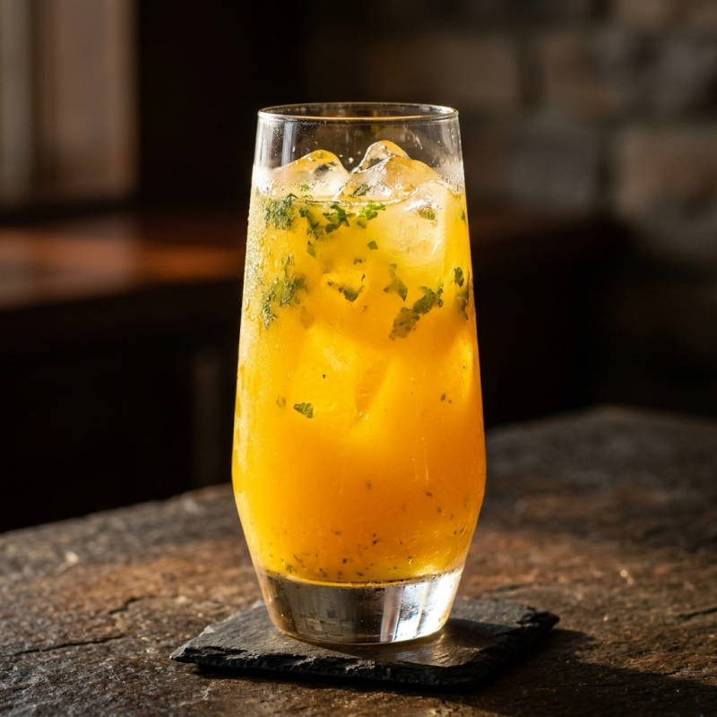 Suco de laranja com hortelã