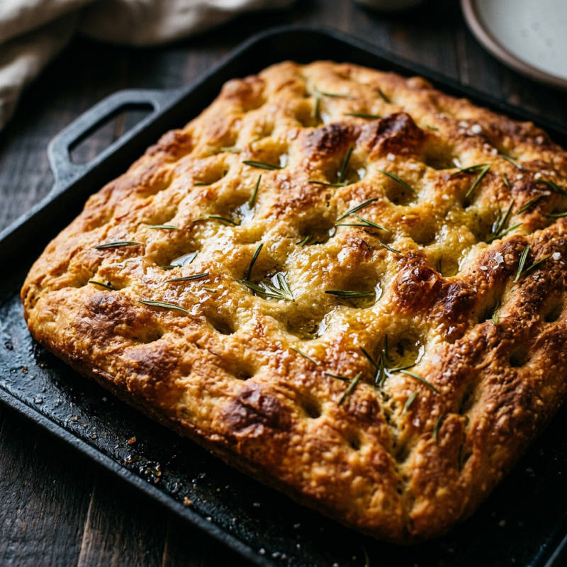 Focaccia simples de forno