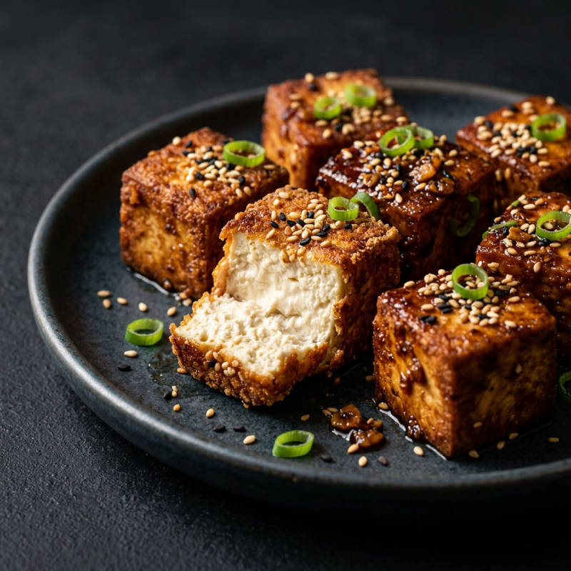 Tofu crocante na airfryer