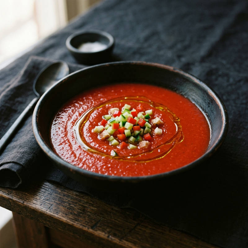 Gaspacho de tomate com pepino