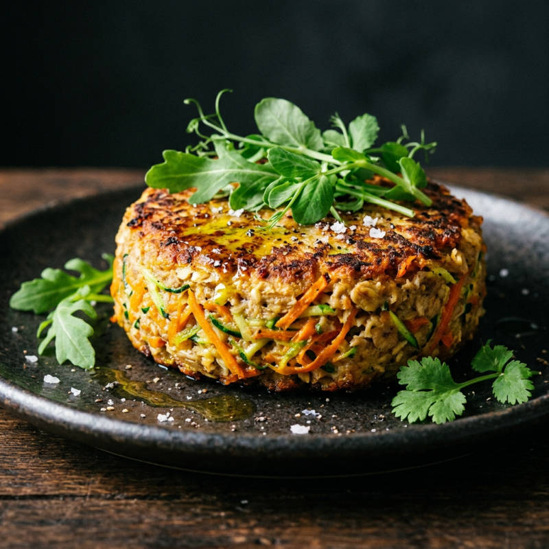Hambúrguer de aveia e legumes