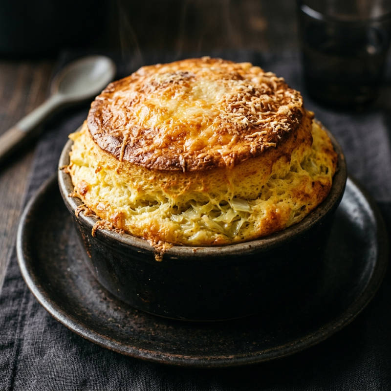 Suflê de repolho com queijo