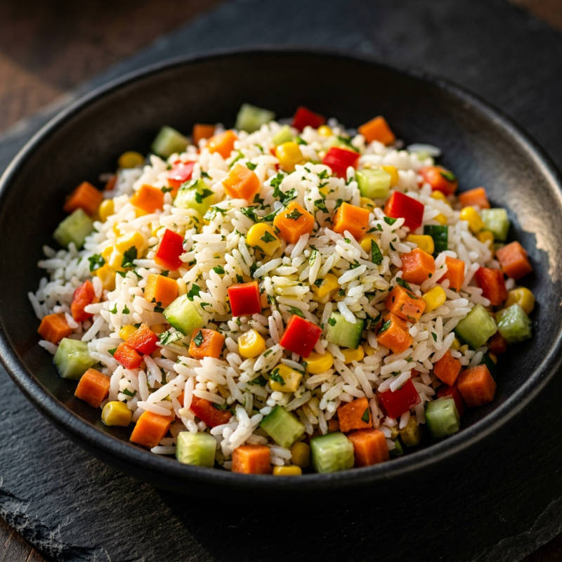 Salada de arroz com legumes