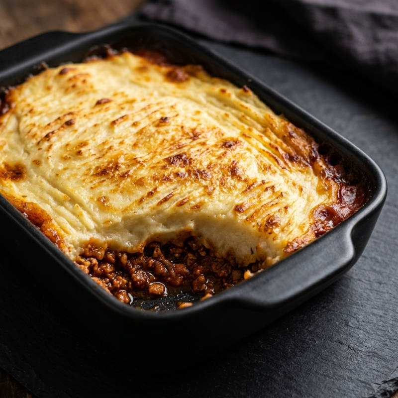 Escondidinho de mandioca com PTS