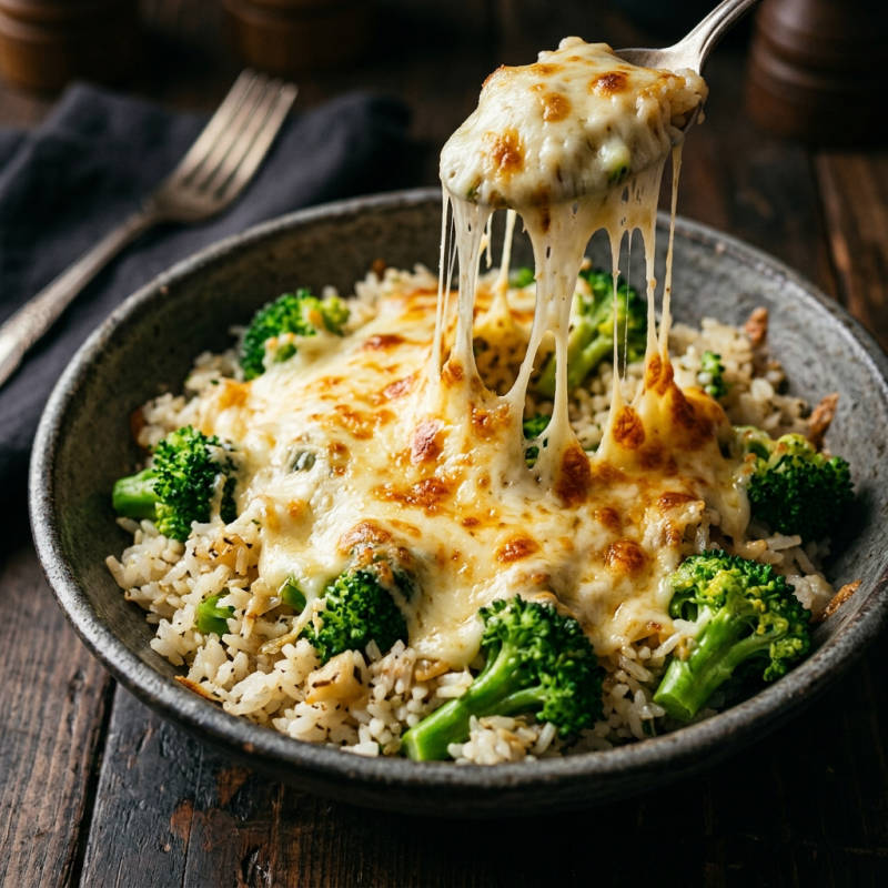 Arroz de brócolis com queijo