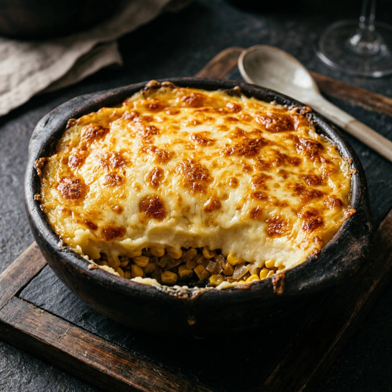 Escondidinho de mandioca com queijo
