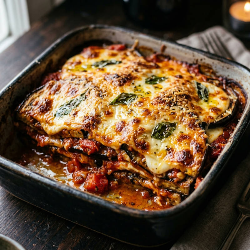 Berinjela à parmegiana vegetariana