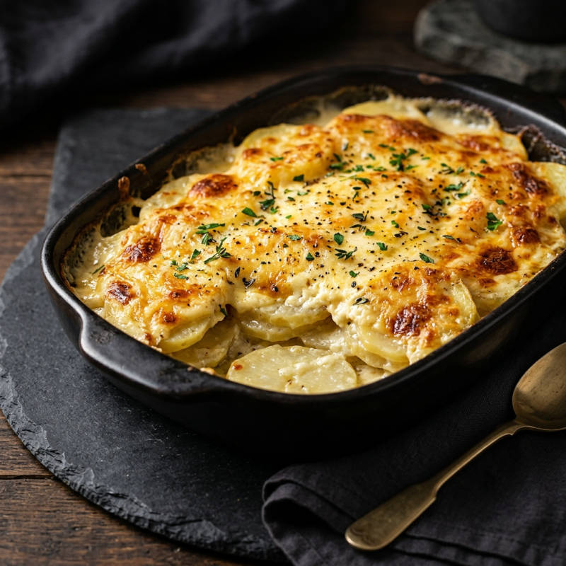 Batata gratinada com requeijão