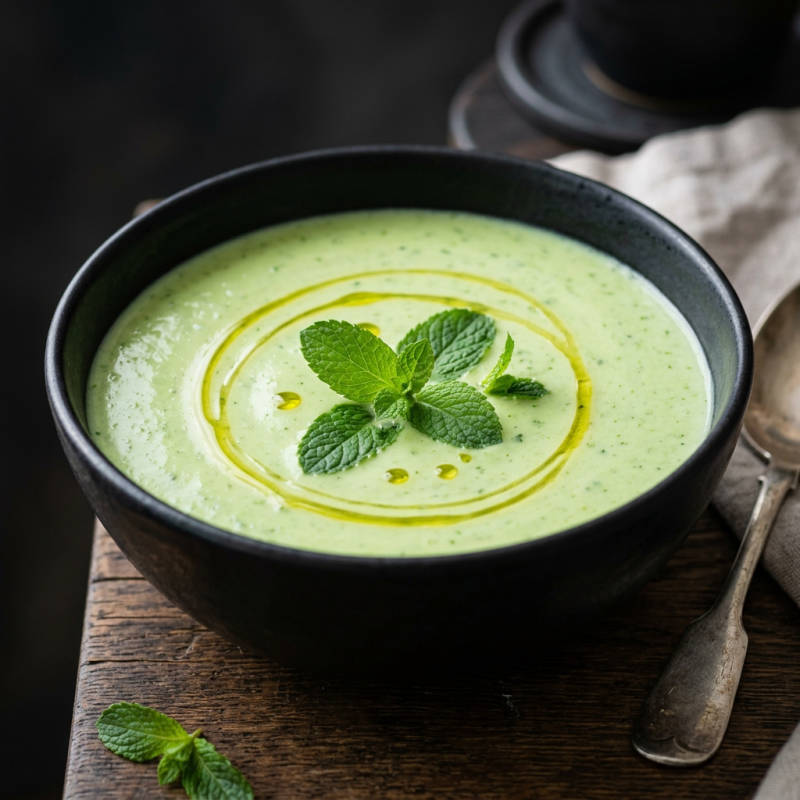 Sopa fria de iogurte e pepino