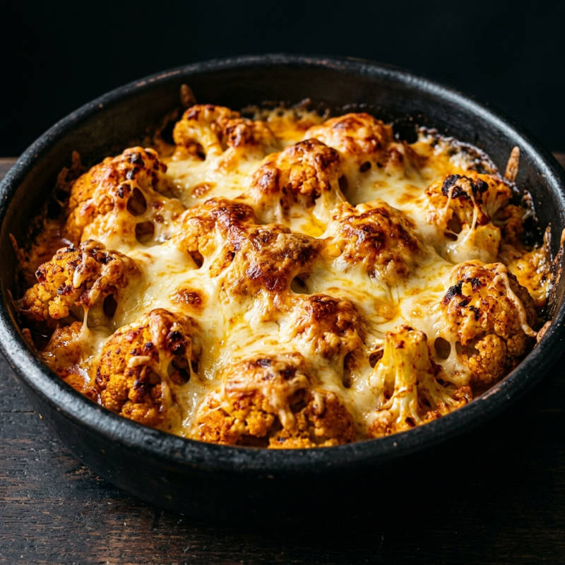 Couve-flor gratinada com queijo e páprica