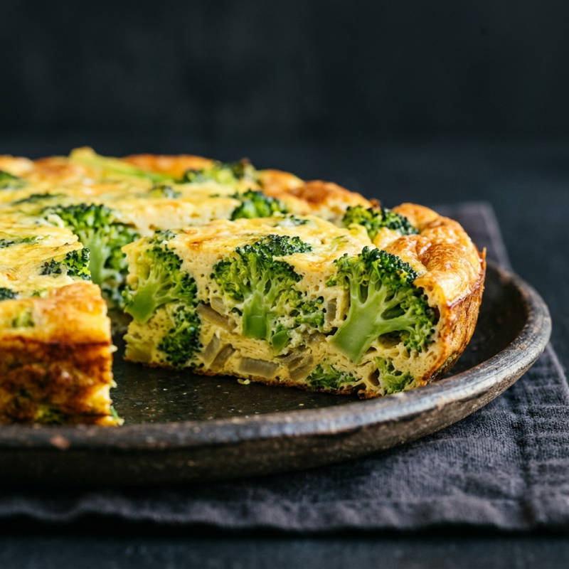 Frittata de brócolis e cebola