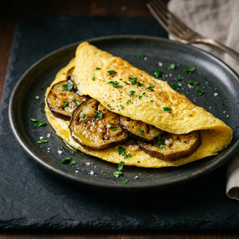 Omelete de berinjela grelhada