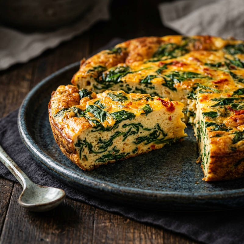 Frittata de espinafre com páprica