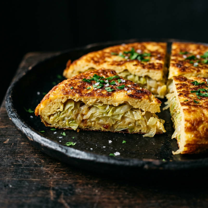 Tortilha de repolho e alho