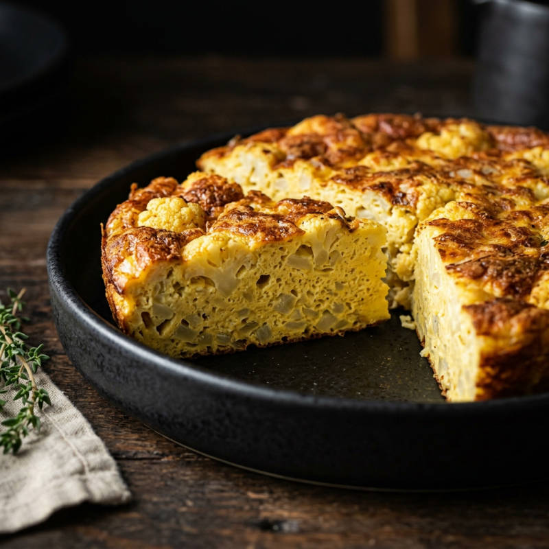 Frittata de couve-flor picada