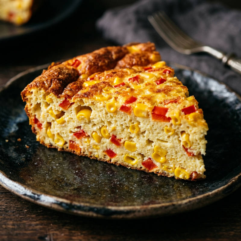 Frittata de milho e pimentão