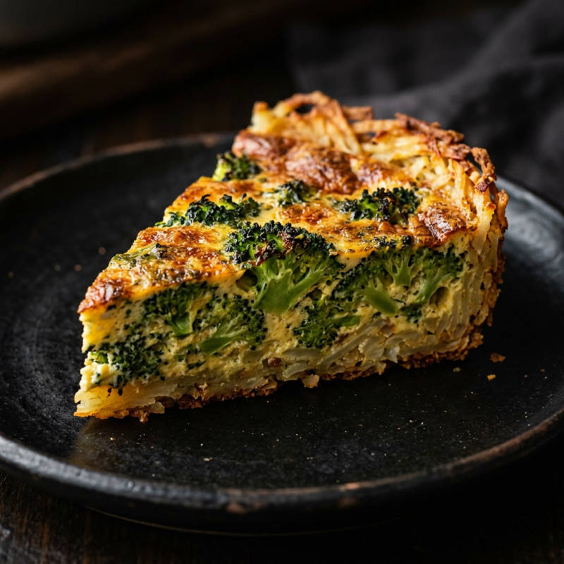 Quiche sem massa de brócolis